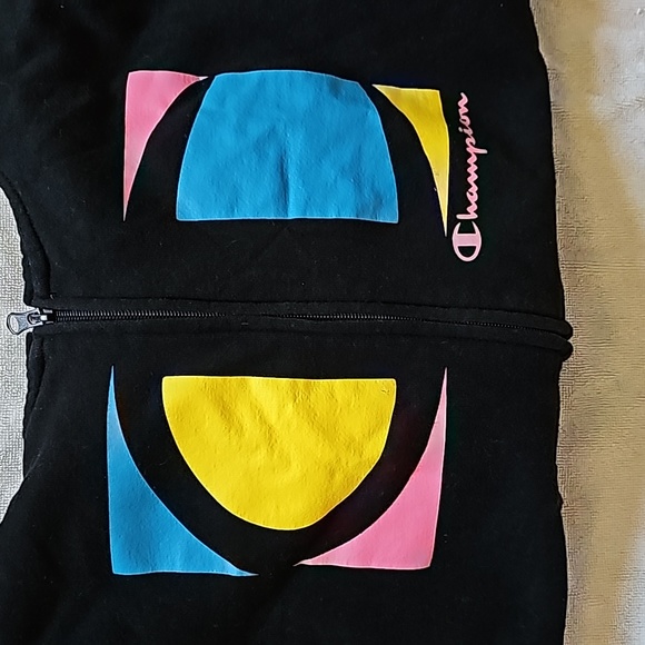 AWESOME CHAMPION PINK/BLUE/YELLOW ZIP UP HOODIE - Picture 8 of 8